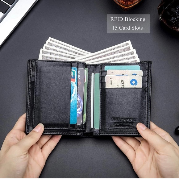 bullcaptain Accessories Mens Expandable Wallet Rfid Blocking New